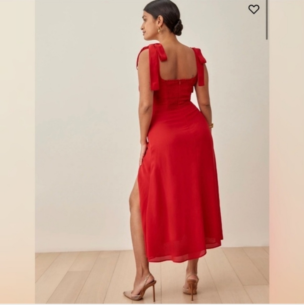 Reformation twilight red midi dress size 6 B262